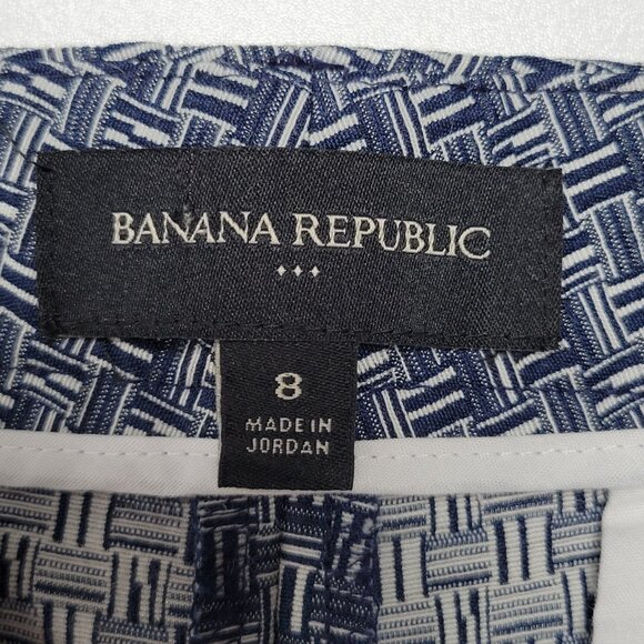 Banana Republic Factory Navy/White Geometric Print Tailored 10" Shorts - Picture 4 of 8